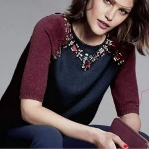 J. Crew | Jeweled Short Sleeve Sweater